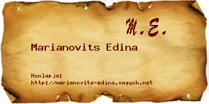 Marianovits Edina névjegykártya